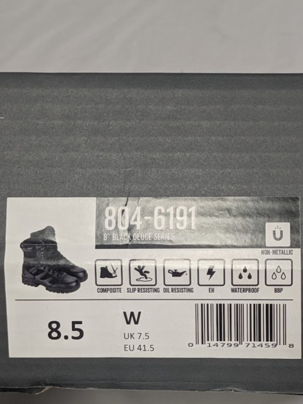 Thorogood Mens 8.5W 804‑6191 Waterproof Composite Toe Tactical Side Zip Boots - Picture 3 of 9